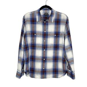 J. Crew Garçon Classic Fit Western snap front 100% Cotton plaid shirt size 10